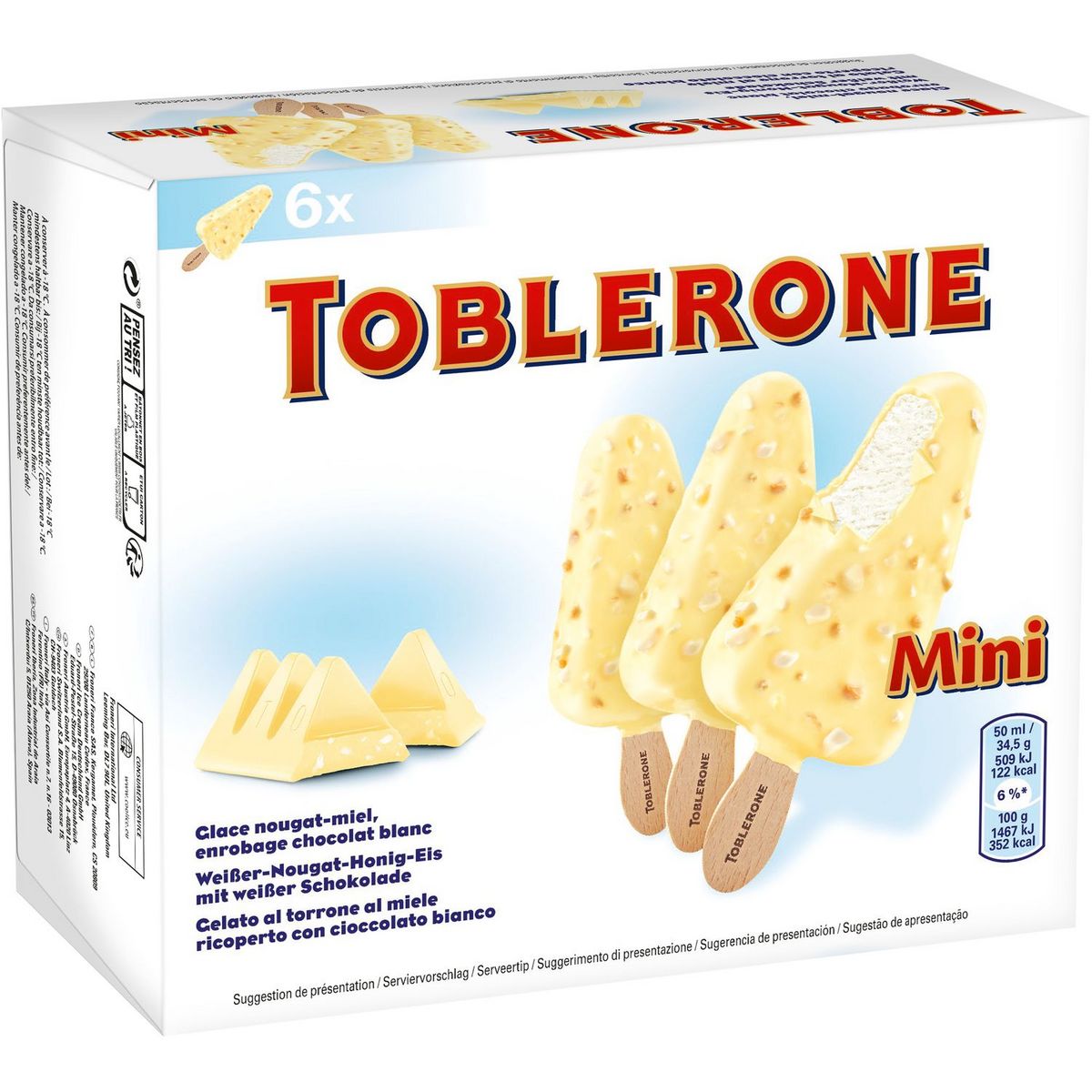 Toblerone Chocolat Toblerone Blanc 5 x 100 g