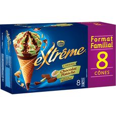 EXTREME Cônes glacés chocolat pistache 8 pièces 568g