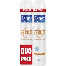 SANEX Zéro% Déodorant spray 24h sensitive 2x200ml