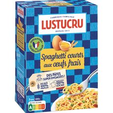 LUSTUCRU Spaghetti courts aux oeufs frais 500g