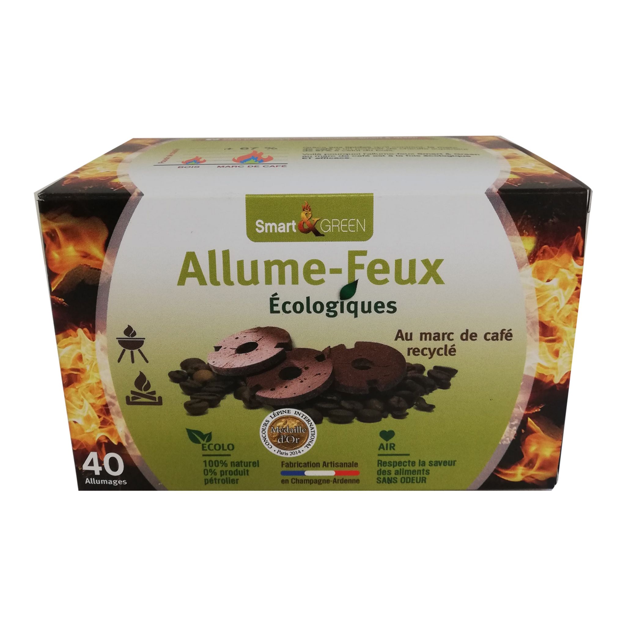 Allume-feu naturel et écologique au marc de café recyclé