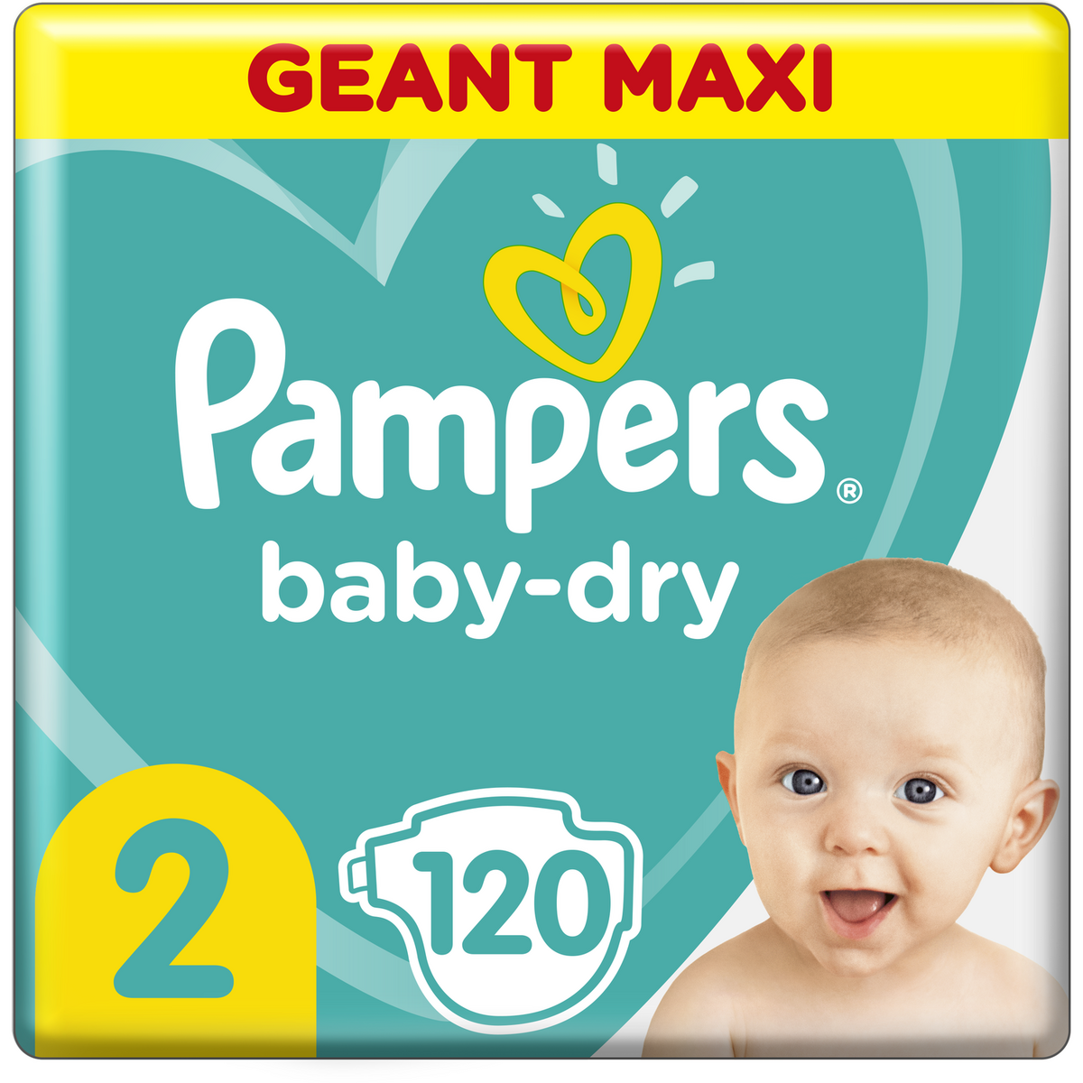 PAMPERS Baby-dry Couches taille 2 (4-8kg) 12h de protection 120