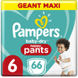 PAMPERS Baby-dry Couches-culottes taille 6 (15kg+) 66 couches