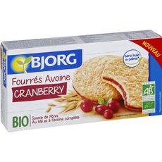 BJORG Bjorg Biscuits bio fourrés avoine et cranberry, sans huile de palme 175g 175g