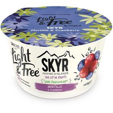 LIGHT&FREE Light&free Skyr allégé sur lit de myrtille et cranberry 145g 145g