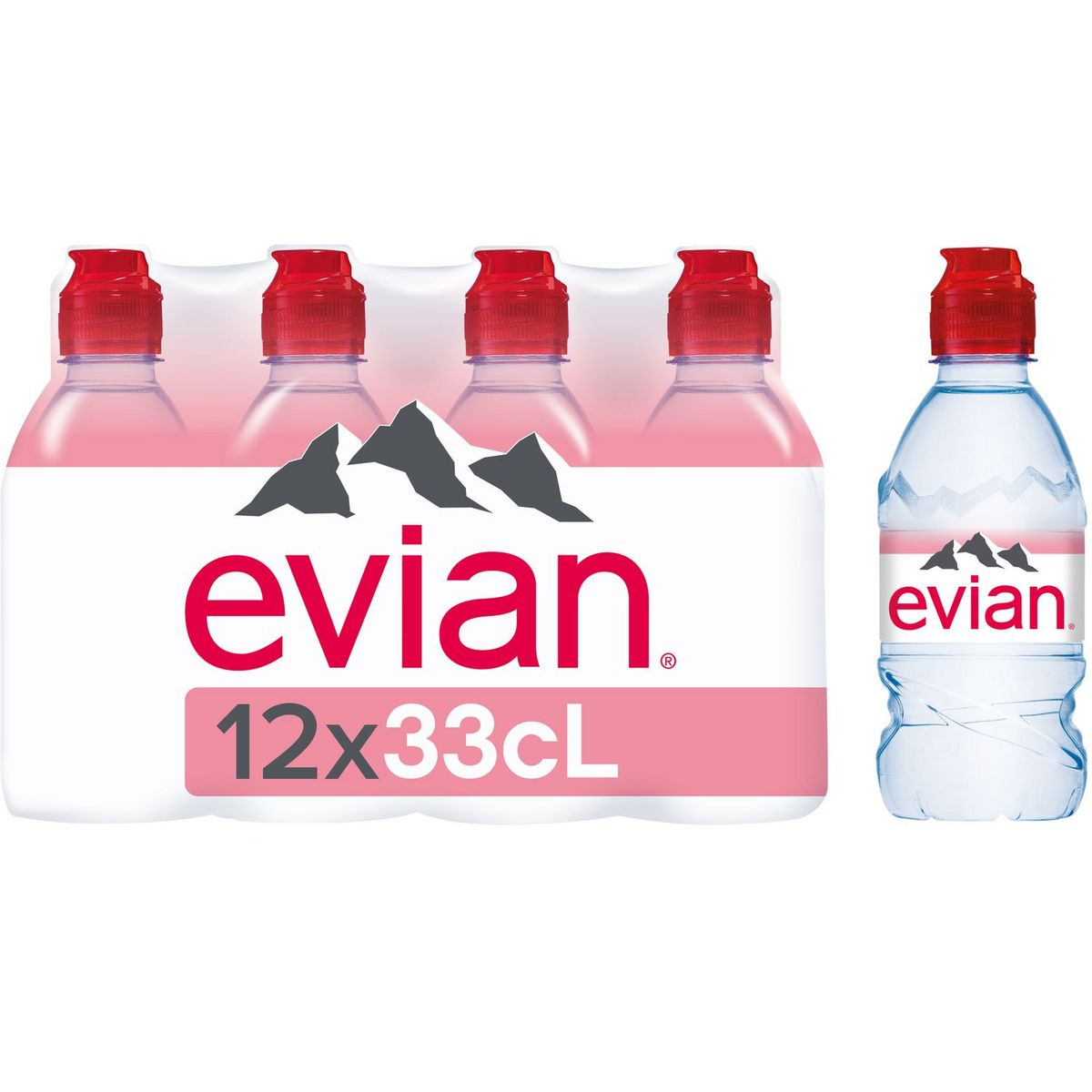Evian Eau Minerale Plate Naturelle Bouteilles 12x33cl Pas Cher A Prix Auchan