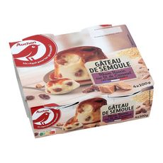 Auchan Auchan Gateau De Semoule Rhum Raisin 4x100g 4x100g Pas Cher A Prix Auchan