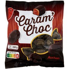 AUCHAN Caram'choc bonbons au chocolat fourrés au caramel 280g