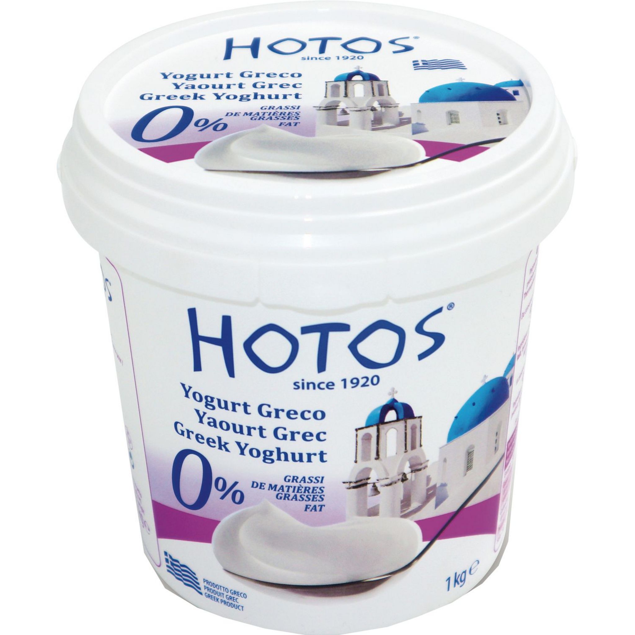 HOTOS Yaourt grec 0% MG pot 1kg pas cher 