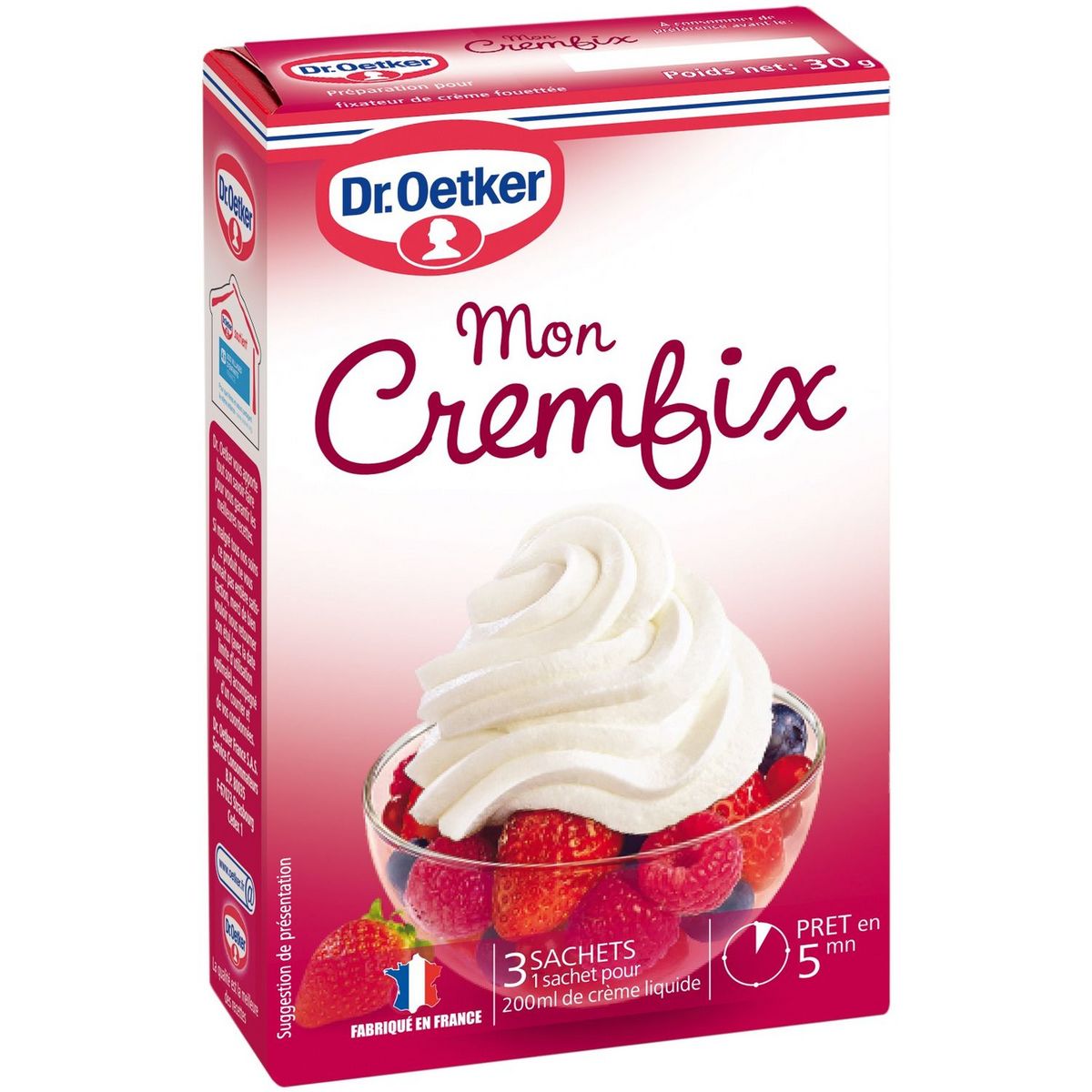 la crème chantilly 200 ml d'eau froide 125 gr de poudre chantilly