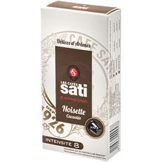 LES CAFES SATI Café expresso noisette cacaotée intensité 8 10 capsules