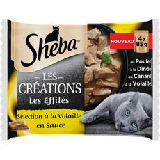 Sheba Sachets Repas Effiles Patee En Sauce A La Volaille Pour Chat 4x85g Pas Cher A Prix Auchan