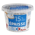 Auchan crème épaisse légère 15%mg 202g