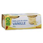 Auchan Bio petit pot de crème vanille 2x100g