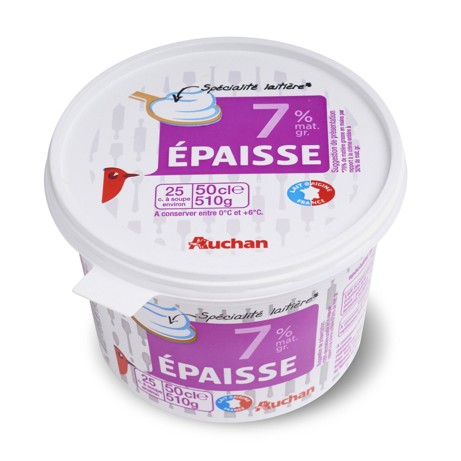 AUCHAN Crème fraîche épaisse entière 30%MG 50cl pas cher 