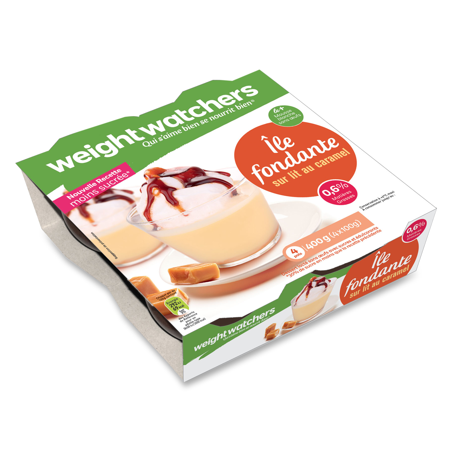 Consistant & Fondant : Recette au yaourt au caramel (0 % MG) 4 pots - Weight  Watchers - 400 g (4 * 100 g)