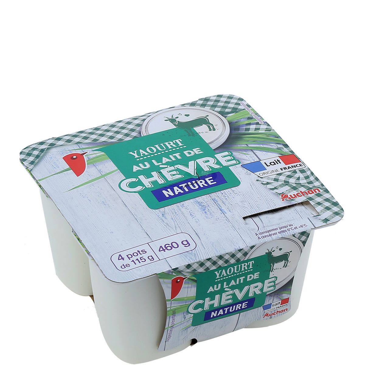 Auchan Yaourt Au Lait De Chevre Nature 4x115g Pas Cher A Prix Auchan