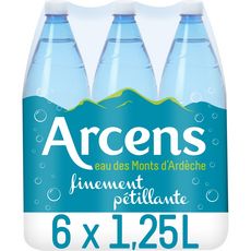Arcens Eau Gazeuse Finement Petillante Des Monts D Ardeche 6x1 25l Pas Cher A Prix Auchan