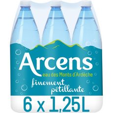 ARCENS Eau gazeuse finement pétillante des Monts d'Ardèche 6x1.25l
