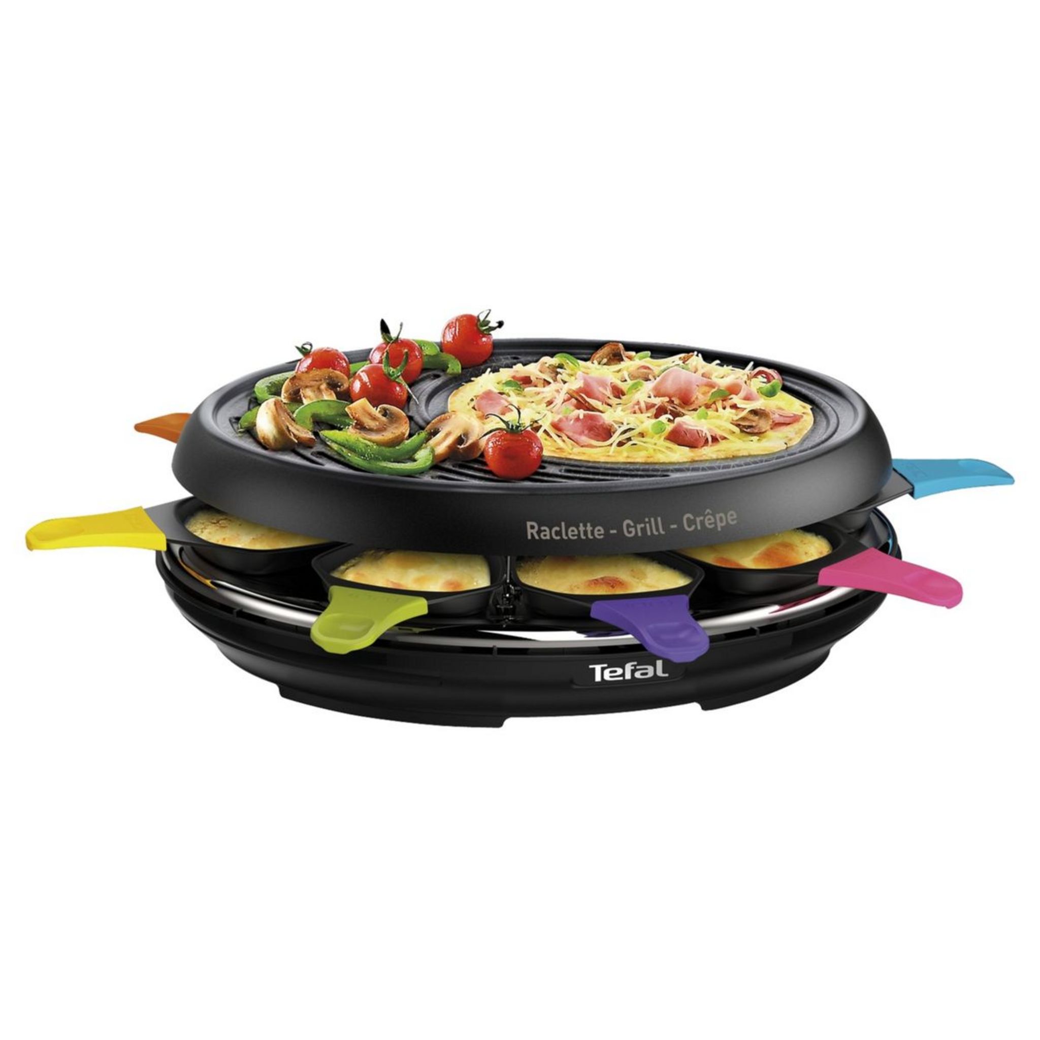 TEFAL Raclette Gril RE130812 Multicolor, 1050W, 8 personnes pas cher 