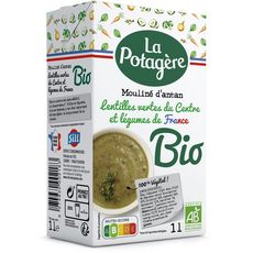 LA POTAGERE Mouliné d'antan soupe liquide bio lentilles vertes légumes 1l