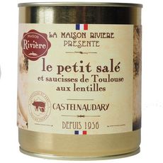 MAISON RIVIERE Le petit salé et saucisses de Toulouse aux lentilles 840g