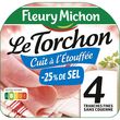 FLEURY MICHON Jambon Le Torchon réduit en sel  4 tranches 120g