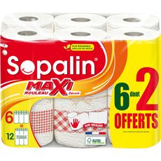 SOPALIN Essuie-tout maxi sur-mesure décoré x6 dont 2 offerts 6 rouleaux