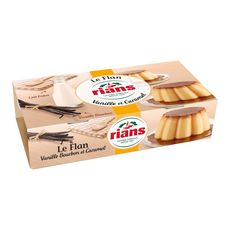 RIANS Dessert le flan vanille Bourbon et caramel 2x115g