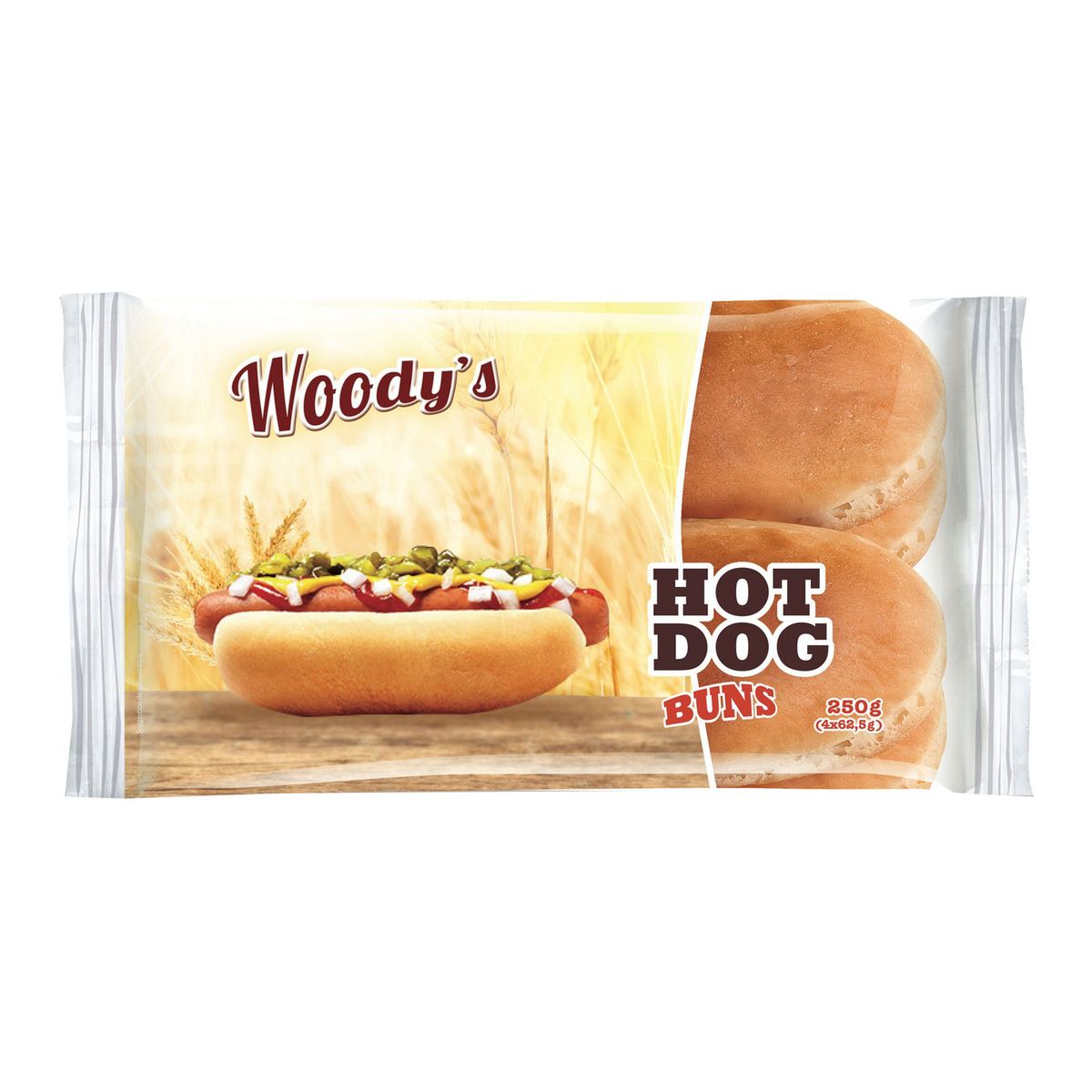 WOODY'S Hot dog buns 250g