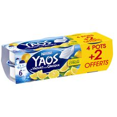 YAOS Yaourt à la grecque pulpe de citron 4+2 offerts 6x125g
