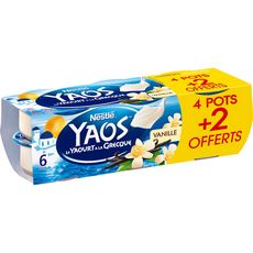 YAOS Yaourt à la grecque vanille 4+2 offerts 6x125g