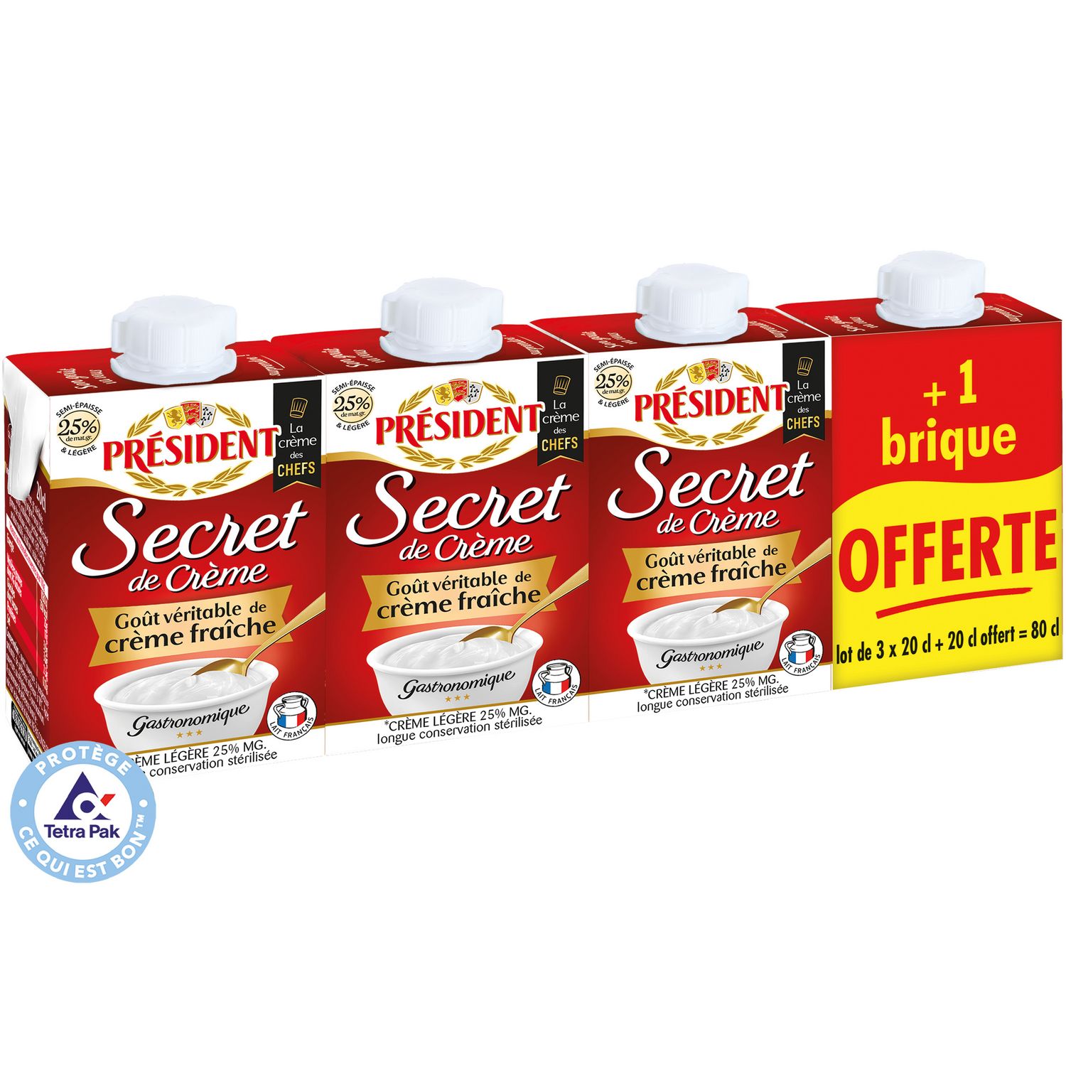 BRIDELICE Crème fluide légère 12%MG UHT 3x20cl pas cher 