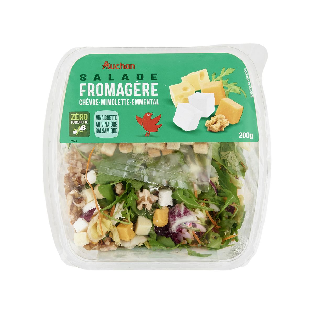 AUCHAN Salade fromagère sans couverts 200g