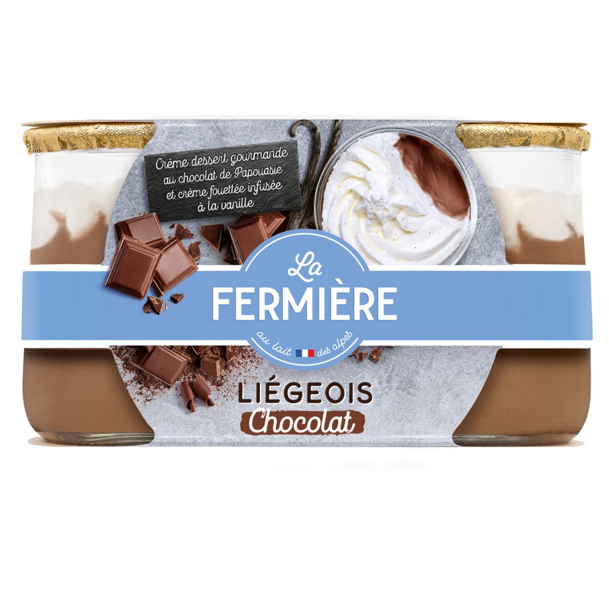LA FERMIERE Liégeois au chocolat 2x130g