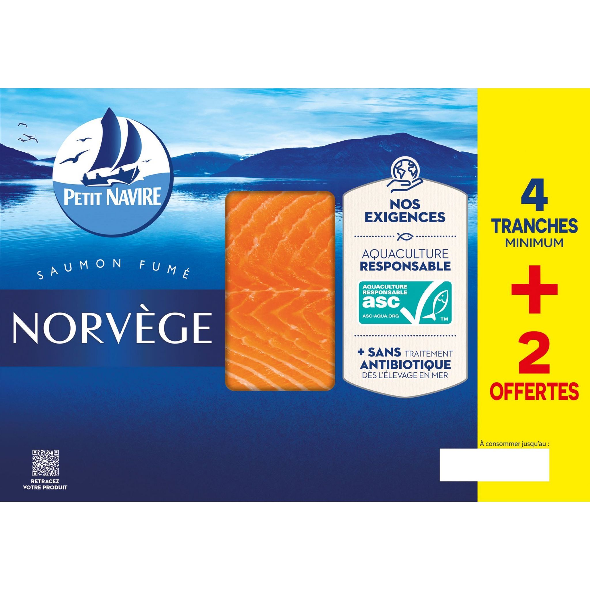 AUCHAN Saumon fumé de Norvège 12 tranches 420g pas cher 