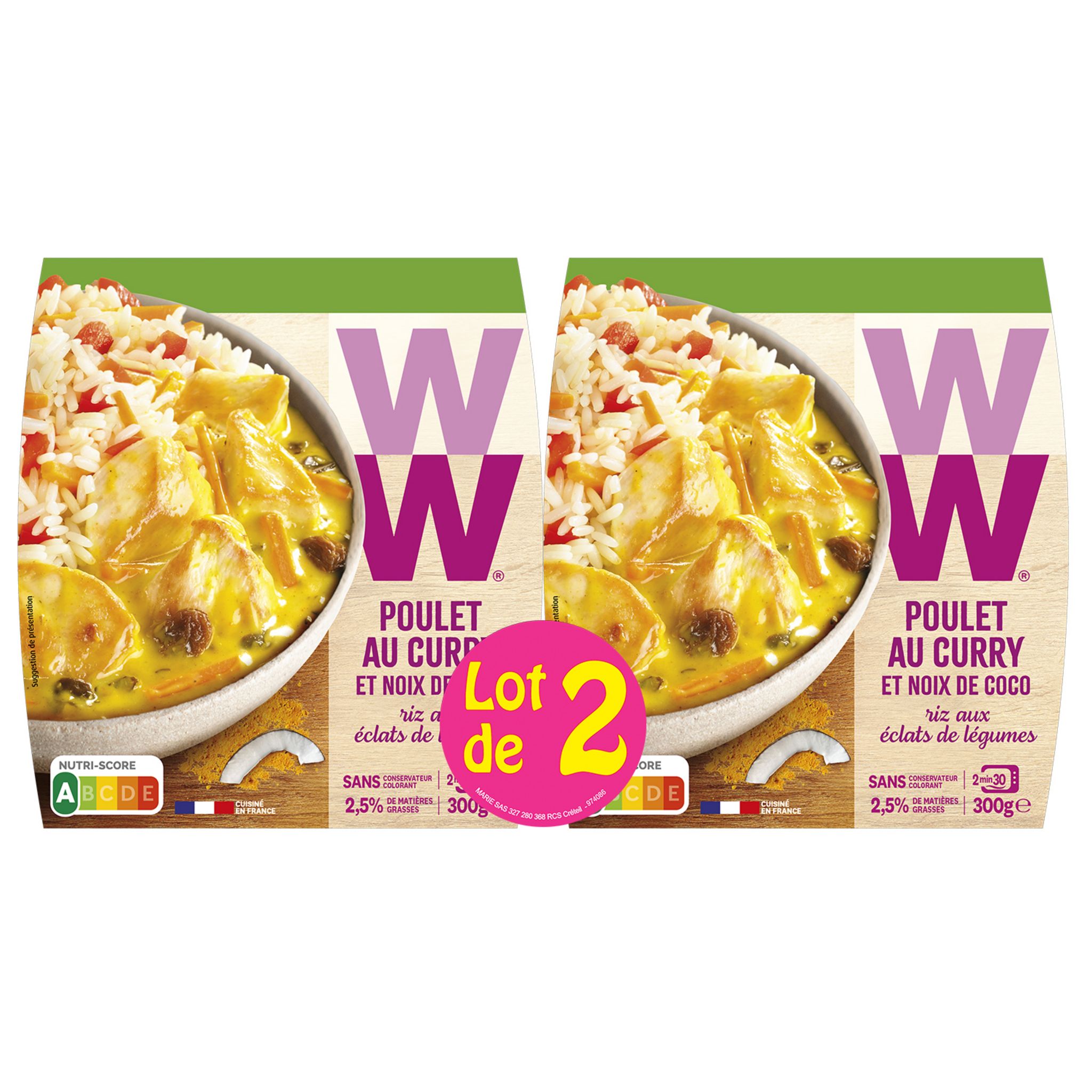 Poulet curry coco riz, Weight Watchers (300 g)  La Belle Vie : Courses en  Ligne - Livraison à Domicile