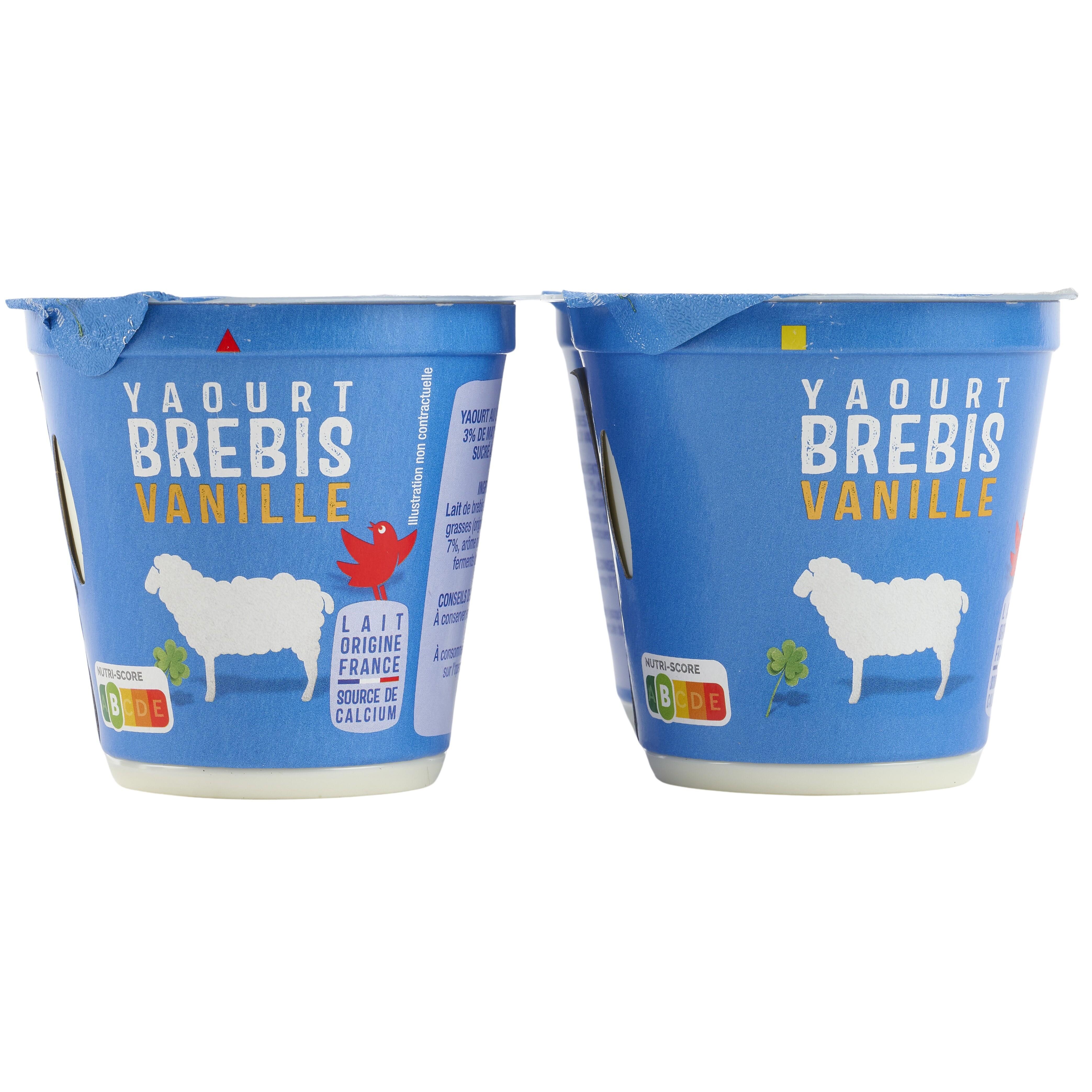 AUCHAN BIO : Yaourts nature au lait de brebis bio 3% M.G - chronodrive