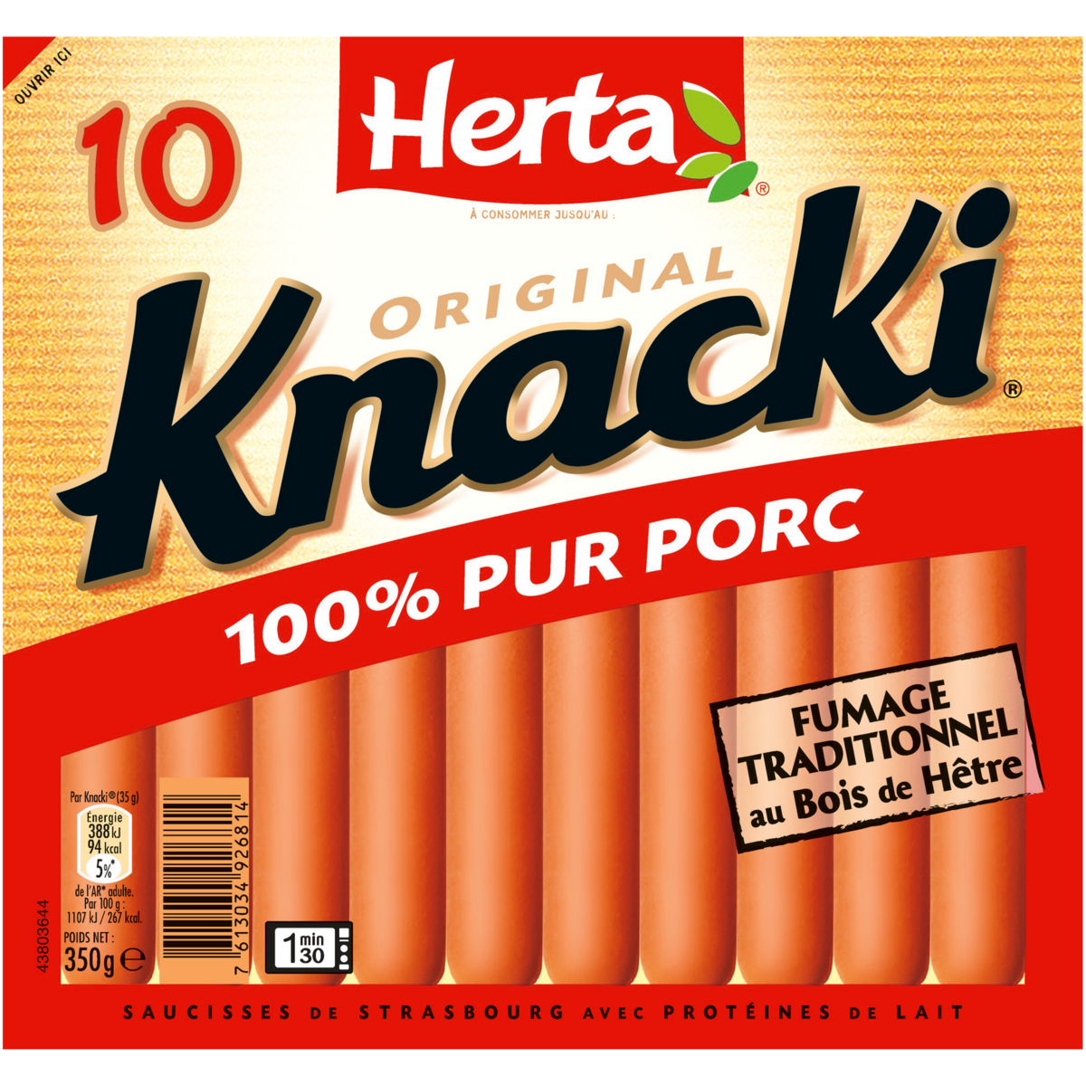 HERTA Knacki 10 pièces 350g pas cher 