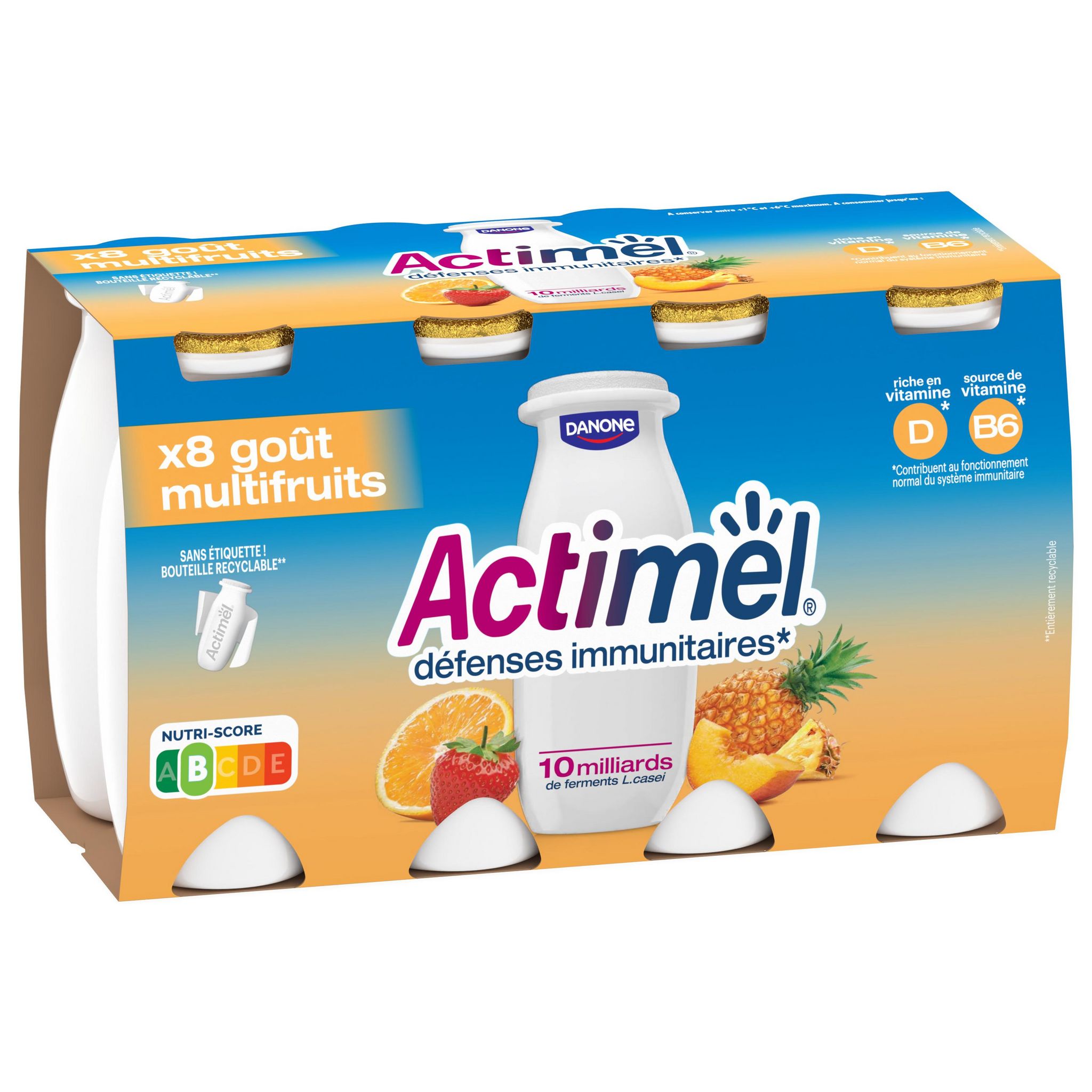 ACTIMEL Yaourt à boire multifruits 8x100g pas cher 