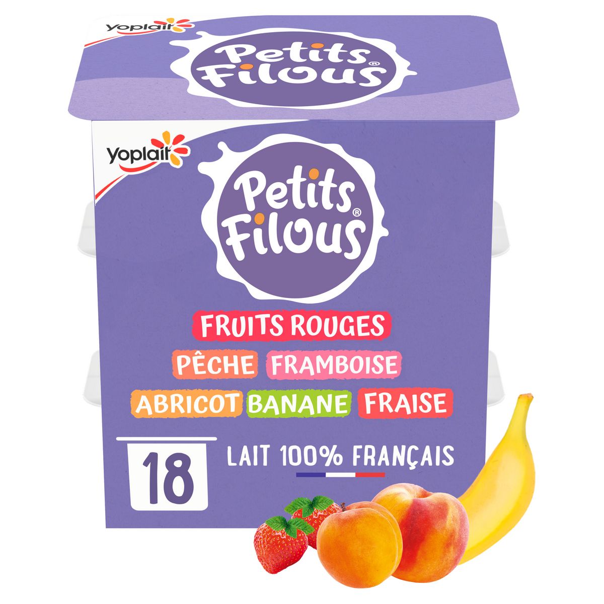 PETITS FILOUS Petits suisses aromatisées aux fruits mixés 18x50g