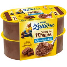 LA LAITIERE Secret de Mousse au chocolat au lait 4x59g