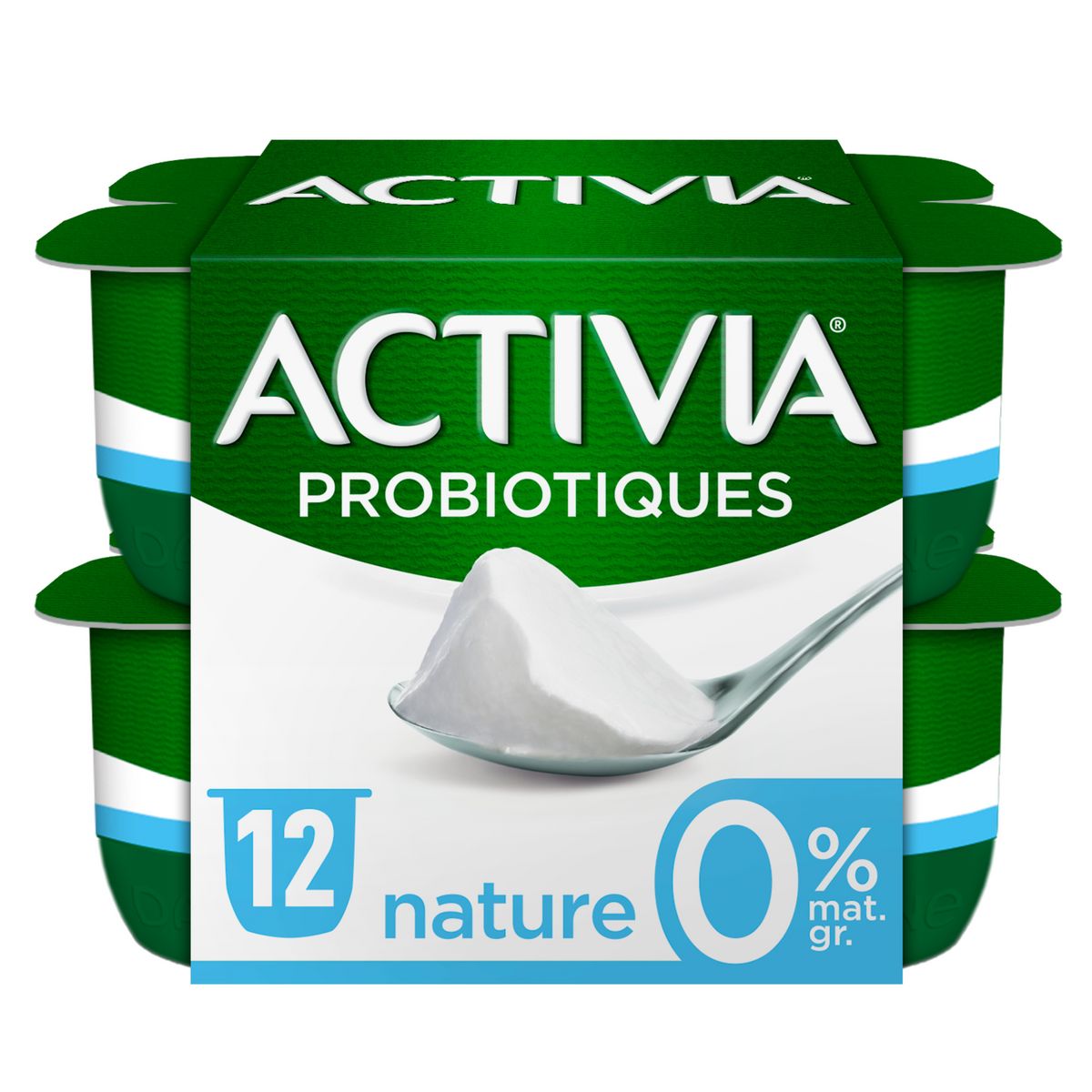 ACTIVIA Probiotiques - Yaourt au bifidus nature 0% MG 12x125g