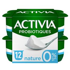 ACTIVIA Probiotiques - Yaourt nature bifidus 0% MG 12x125g