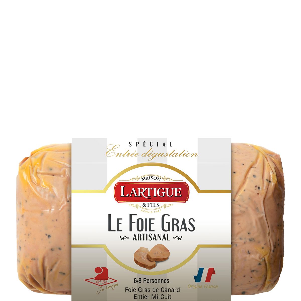 LARTIGUE Foie gras de canard entier mi-cuit 6-8 parts 225g