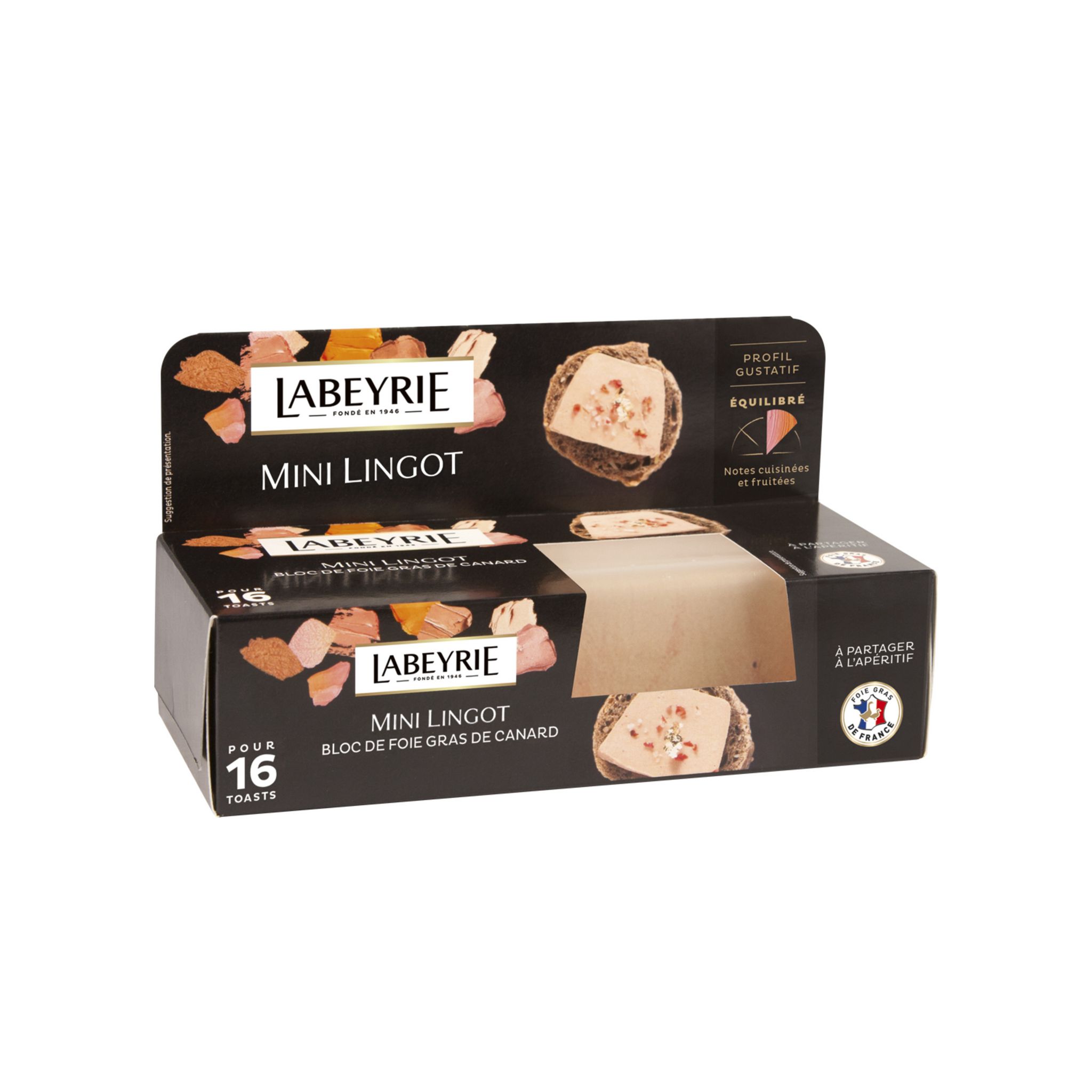 LABEYRIE Bloc de foie gras de canard mini lingot 16 parts 100g pas cher 