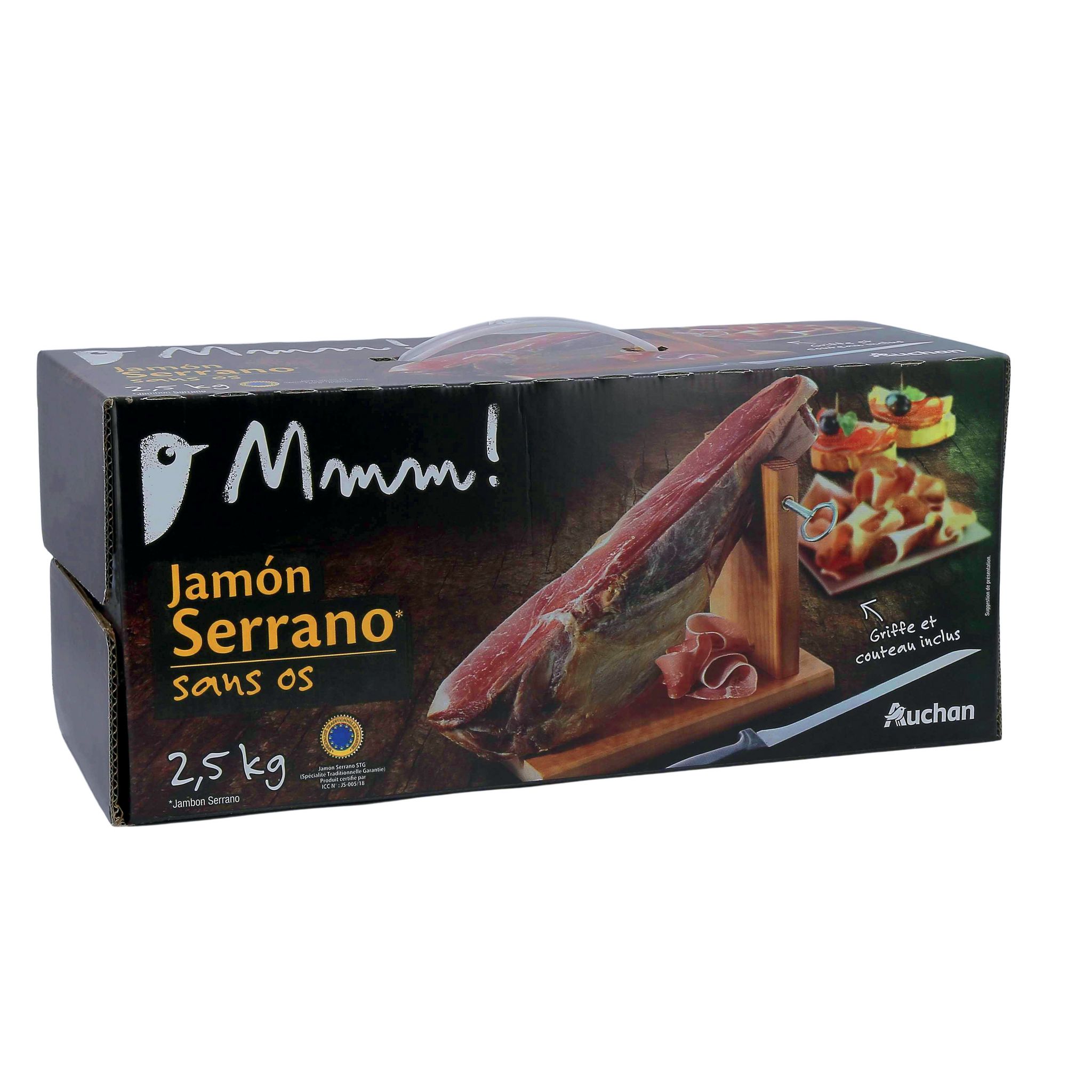 AUCHAN Jambon sec entier espagnol avec os 6KG pas cher 