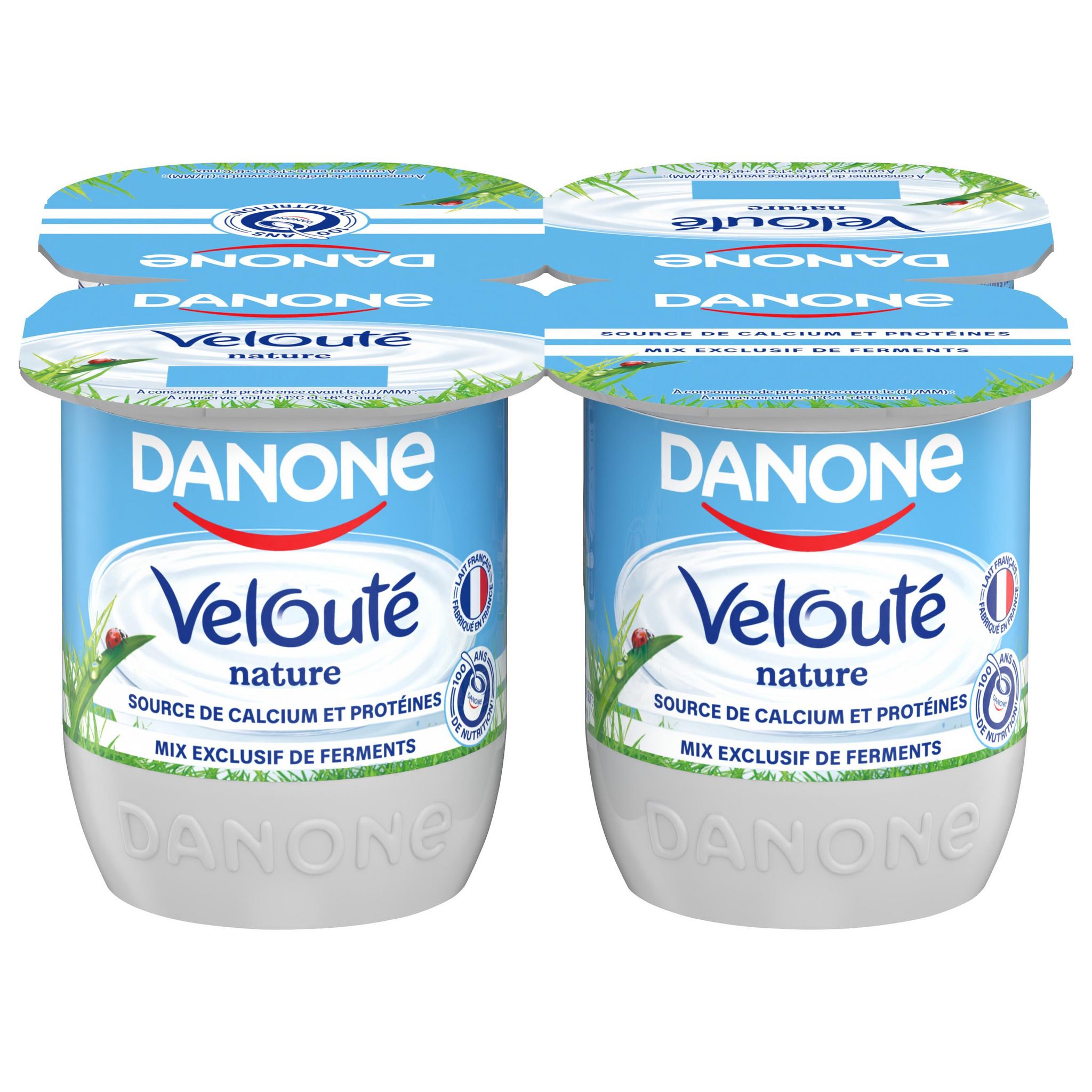 Yaourt nature brassé velouté Danone 8x125g sur