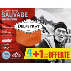 DELPEYRAT Saumon Fumé Sauvage 4 Tranches mini +1 offerte 140g