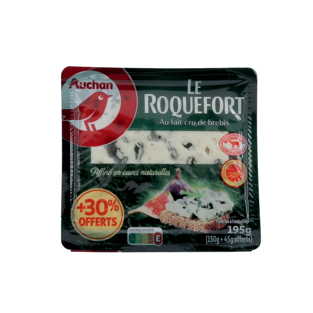 AUCHAN CULTIVONS LE BON Roquefort AOP 150g+45g offert 195g